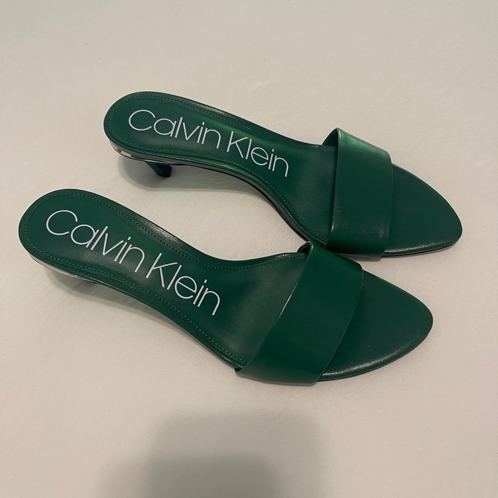 Calvin Klein Emerald Slide Sandals—Never Worn NWOT! - Picture 2 of 6